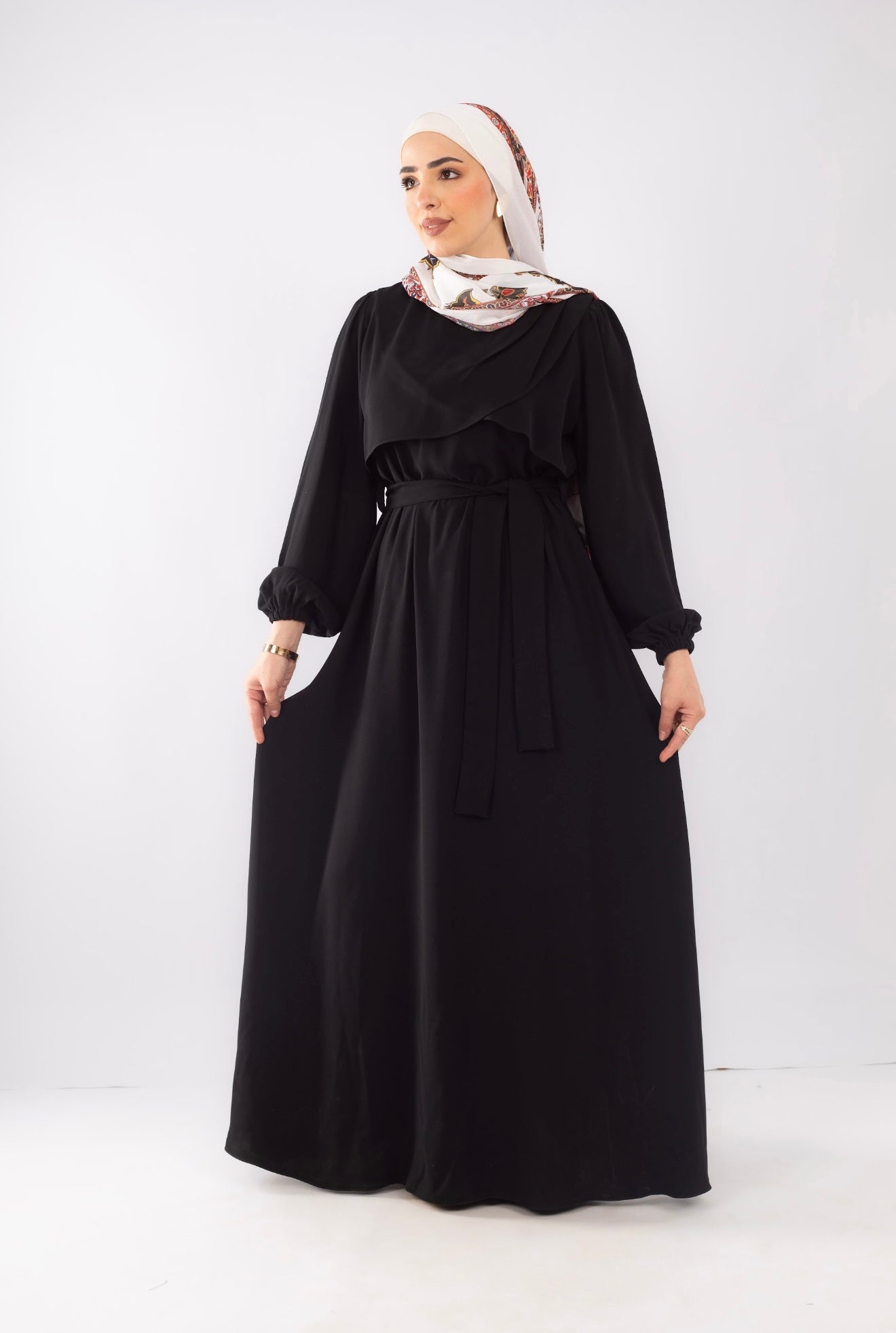 Butterfly abaya in black