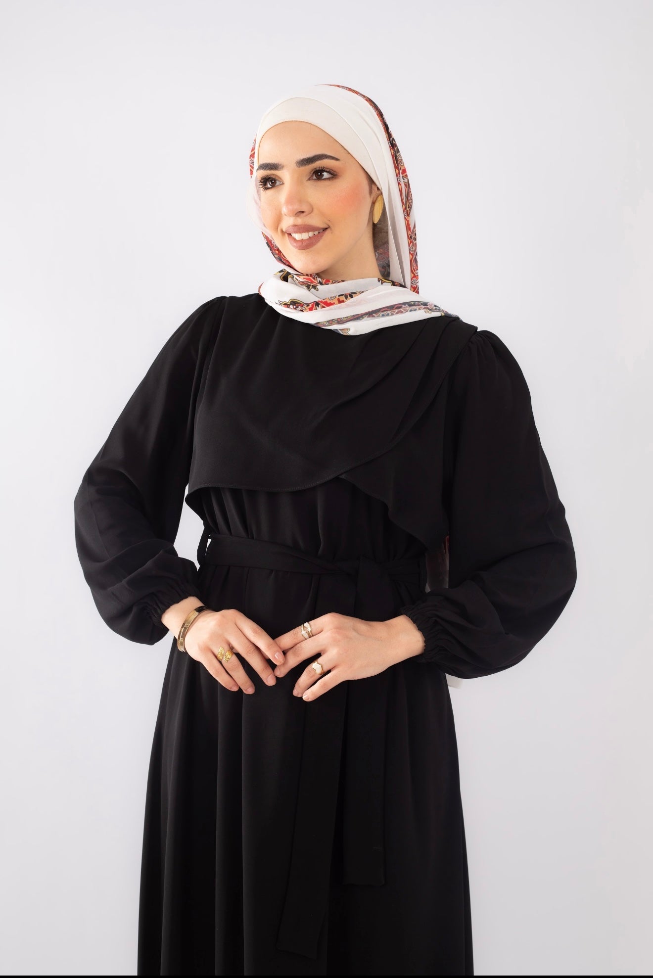 Butterfly abaya in black