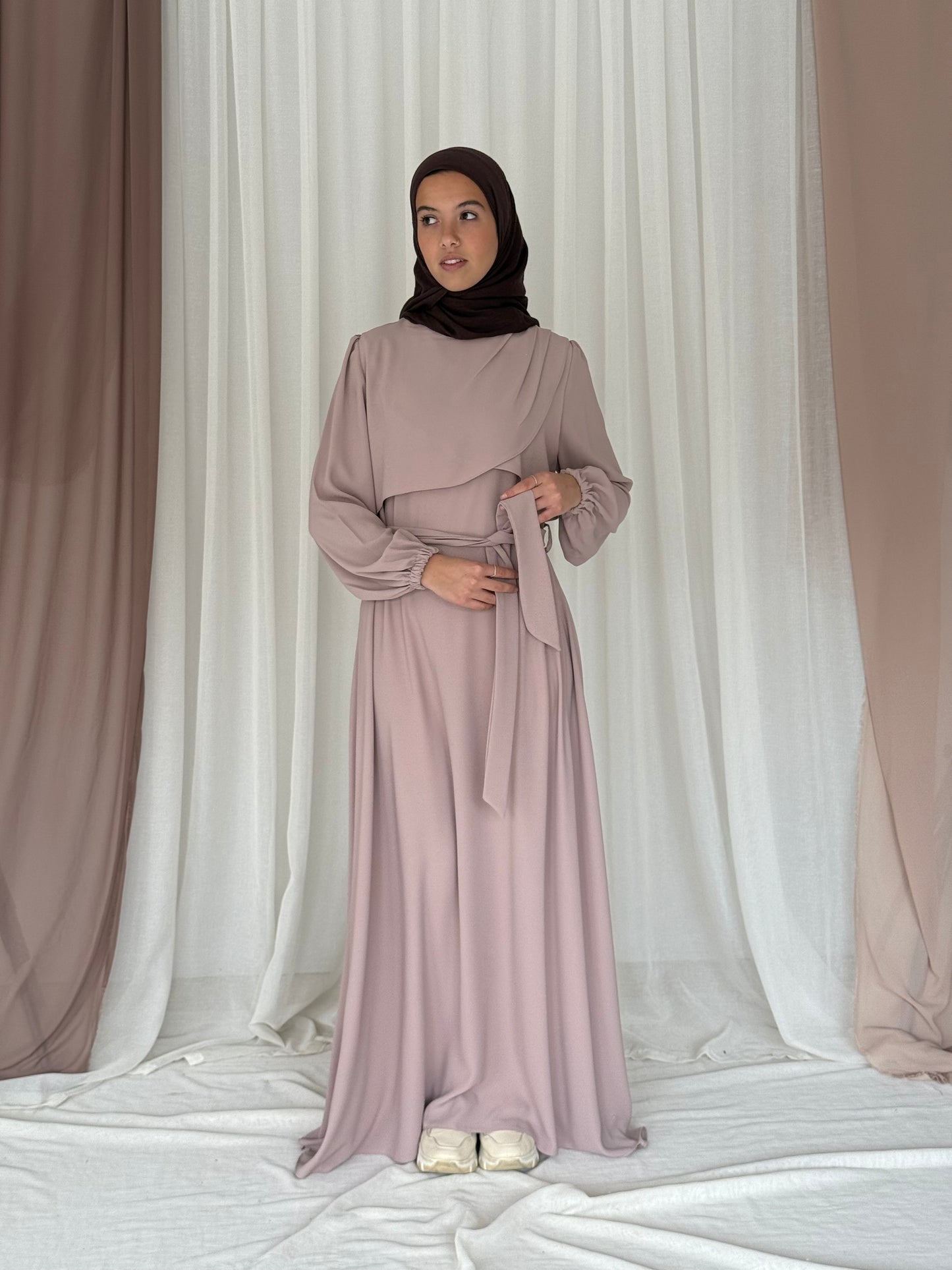 Butterfly abaya in nude