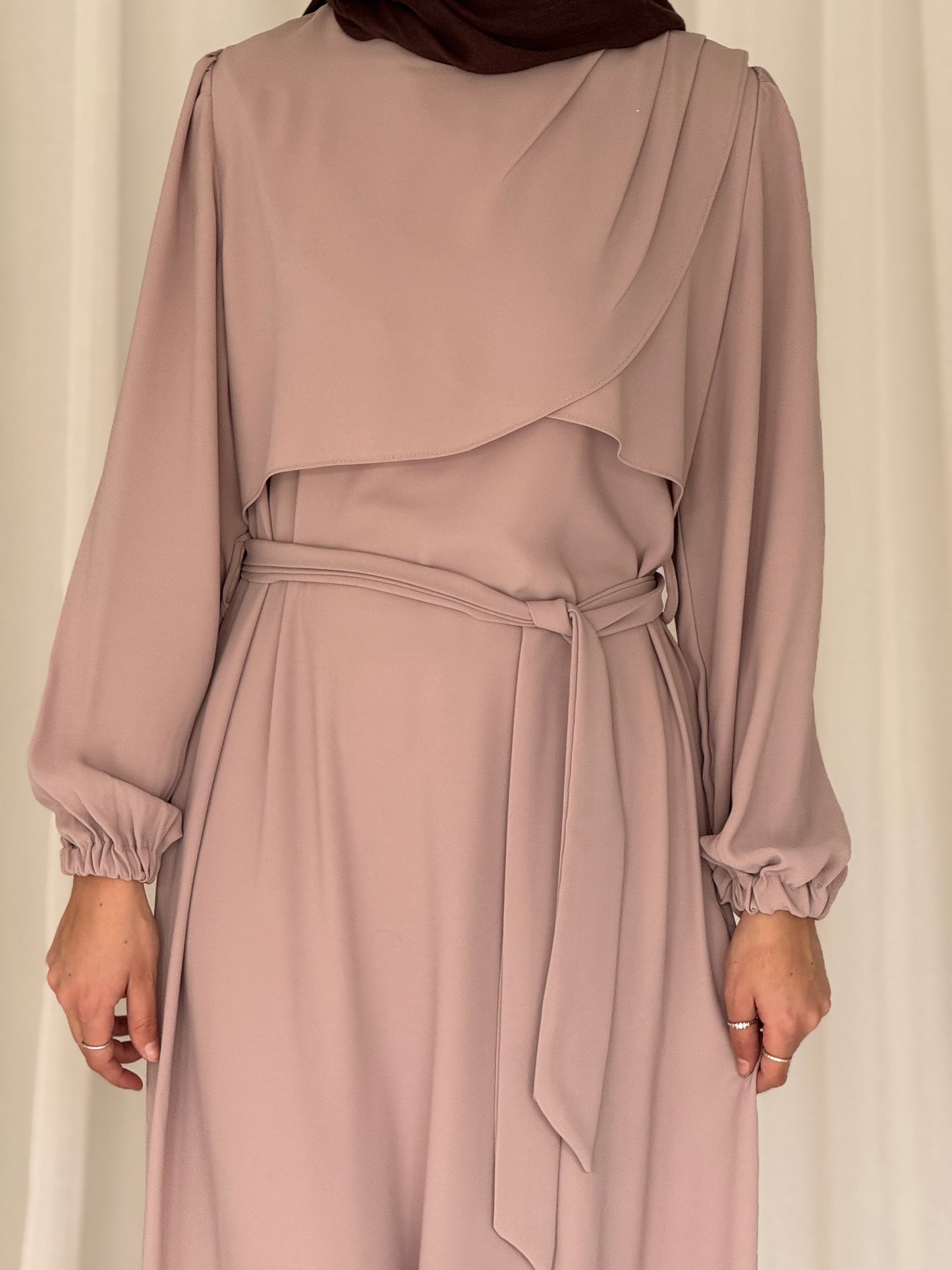 Butterfly abaya in nude