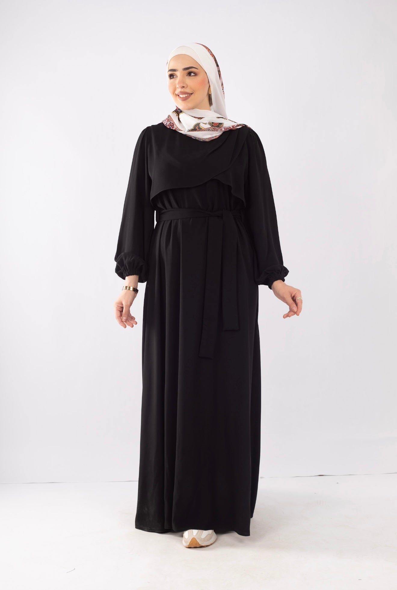 Butterfly abaya in black