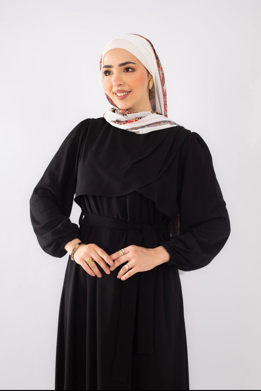Butterfly abaya in black